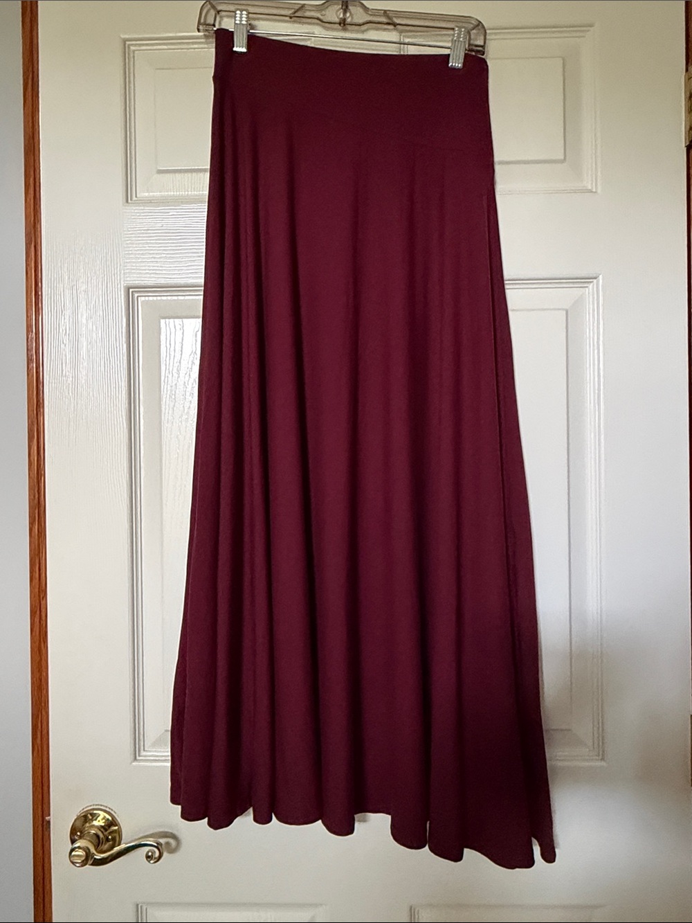 Madewell Burgundy Jersey Asymmetrical Seam Midi Skirt